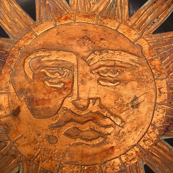 Vintage Large Gold Sun Moon Stars Decorative Bowl - Picture 3 of 15